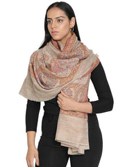 Traditional Wool Kani Shawl Palledar Pattern Mughal Inspired Handloom Wrap
