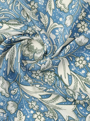 Women's Morris Blue & White Cotton Square Scarf