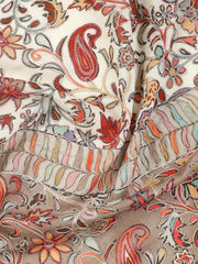 Wool Kalamkari Printed Shawl Neutral Two-Tone