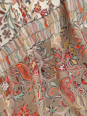 Wool Kalamkari Printed Shawl Neutral Two-Tone