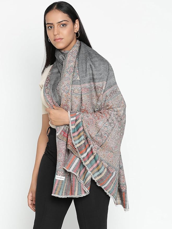 Traditional Earth Tone Kani Jacquard Shawl