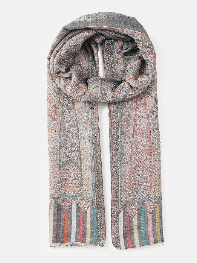 Traditional Earth Tone Kani Jacquard Shawl