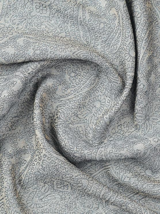 Lustrous Paisley Wool Blend Shawl for Women