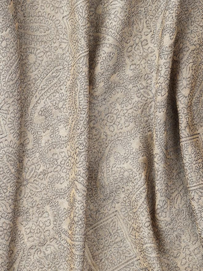 Lustrous Paisley Wool Blend Shawl